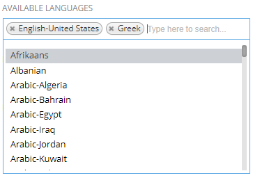 Available Languages